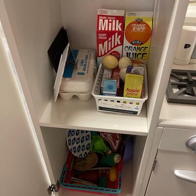 #296 Children's Pottery Barn Kitchenette: Fridge, sink Etc. 