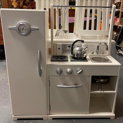 #296 Children's Pottery Barn Kitchenette: Fridge, sink Etc. 