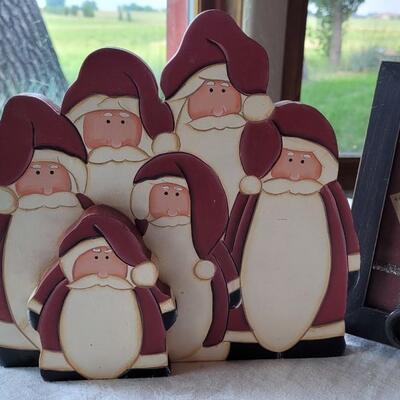 Lot 23: 1930's Dicken's Christmas Stories, Santa Pin Cushion, Wood Santa's, 1980's Mouse Ornaments And Framed...