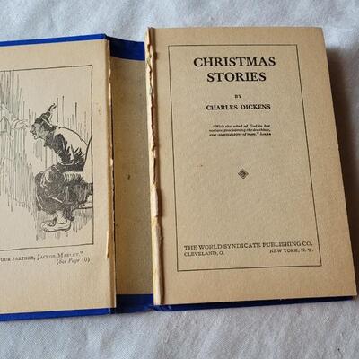 Lot 23: 1930's Dicken's Christmas Stories, Santa Pin Cushion, Wood Santa's, 1980's Mouse Ornaments And Framed...