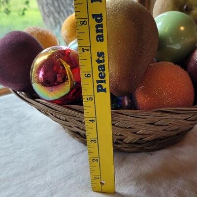 Lot 24: Basket of Fruit mixed with Christmas Balls