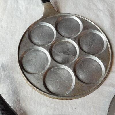 Lot 33: Danish Pancake Griddle, Individual Pancake Griddle and Insect Griddle Pan