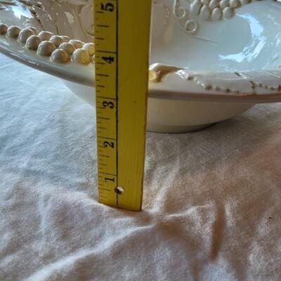 Lot 38: Bassano White Grape Pitcher and Bowl made in Italy