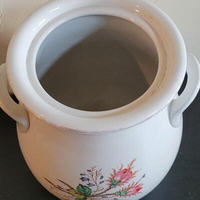 Lot 39: Antique Iron Stone Knowles, Taylor & Knowles Slop Jar 