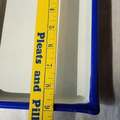 Lot 40: (2) White & Blue Cisco Acid Resistant Photographic Tray made in Columbia 