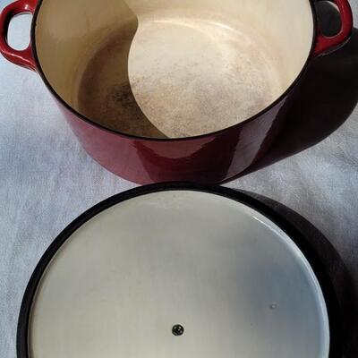 Lot 48: Enamel Red Pot with Lid