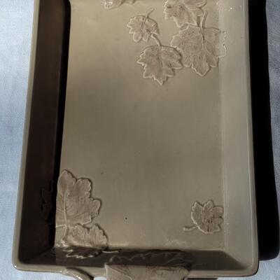 Lot 50: (3) Casserole Dishes Tan, Light Blue and Yellow