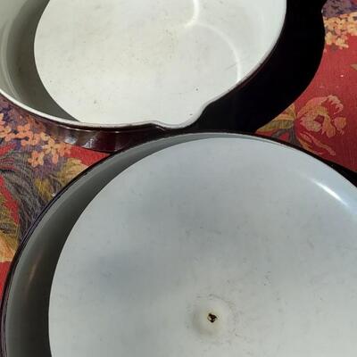 Lot 53: Copco Brown Enamelware Pan with Lid