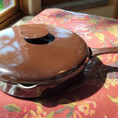 Lot 53: Copco Brown Enamelware Pan with Lid