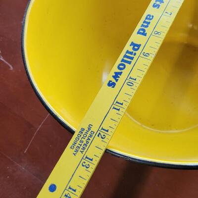 Lot 64: Vintage Large Yellow Enamel Bowl