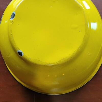 Lot 64: Vintage Large Yellow Enamel Bowl