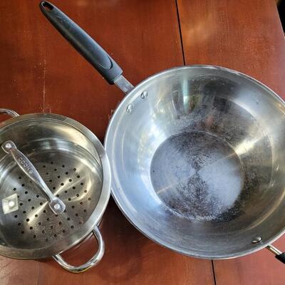 Lot 70: (2) Pan & Strainer