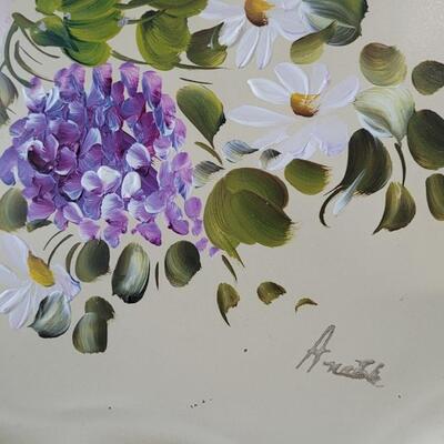 Lot 76: Antique Handpainted Metal Tray