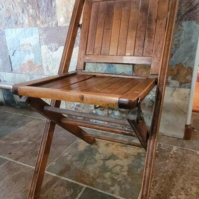Lot 87: 1893 J.P. Redington Folding Wood Chair made in Scranton, PA 
