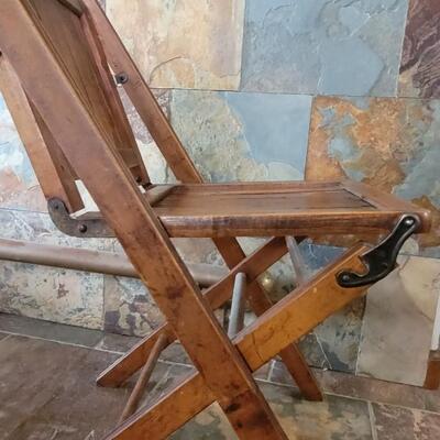 Lot 87: 1893 J.P. Redington Folding Wood Chair made in Scranton, PA 