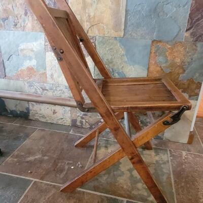 Lot 87: 1893 J.P. Redington Folding Wood Chair made in Scranton, PA 