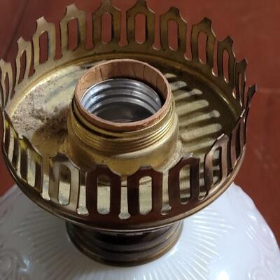Lot 95: Antique Converted Hurricane Lamp 