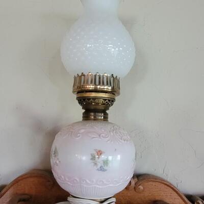 Lot 95: Antique Converted Hurricane Lamp 