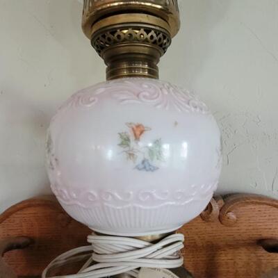 Lot 95: Antique Converted Hurricane Lamp 