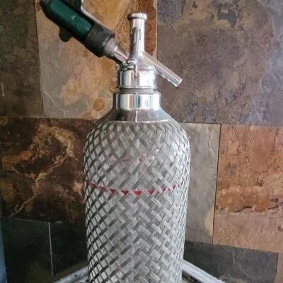 Lot 96: 1950's Soda Syphon with Wire Mesh -  Made in Czech Slovakia 