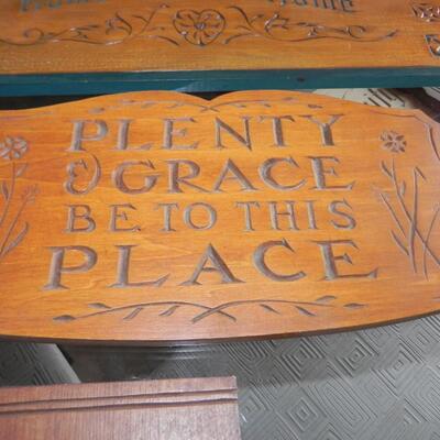 LOT 229   WOODEN CARVED  PLAQUE'S 