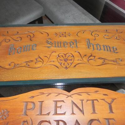 LOT 229   WOODEN CARVED  PLAQUE'S 