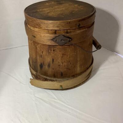 B - 100.  Pair of Antique Wooden Sugar Firkin Buckets 