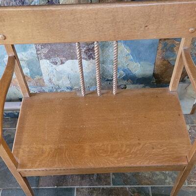 Lot 99: Antique 2 person Wood Bench