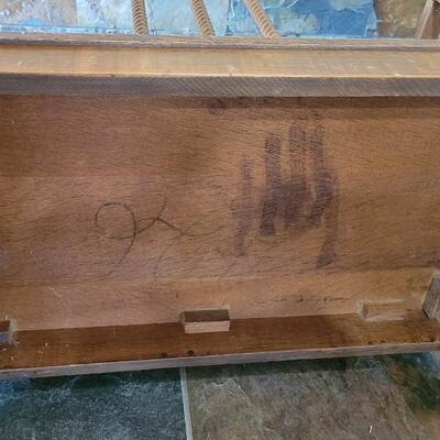 Lot 99: Antique 2 person Wood Bench