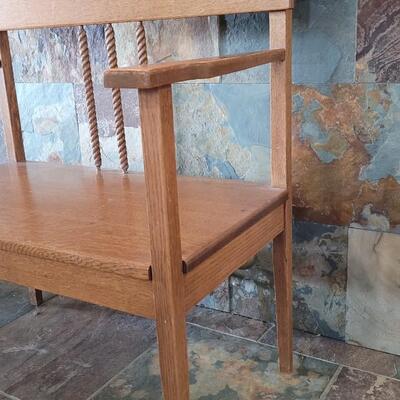 Lot 99: Antique 2 person Wood Bench