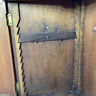 B - 104. Antique Victorian Eastlake Mahogany Hanging Corner Cabinet