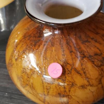 Great Gold and Brown Opal Shape Vase