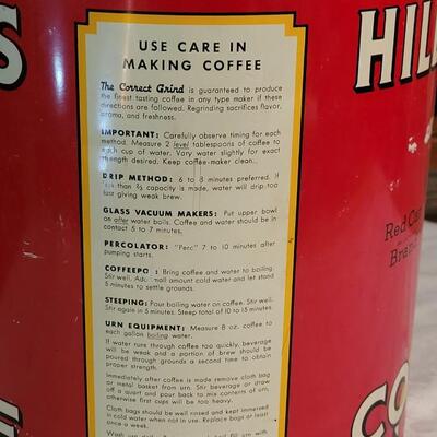 Lot 118: Vintage 1939 Turn Key Style 12" Tin Can Hills Bros. Coffee Can 