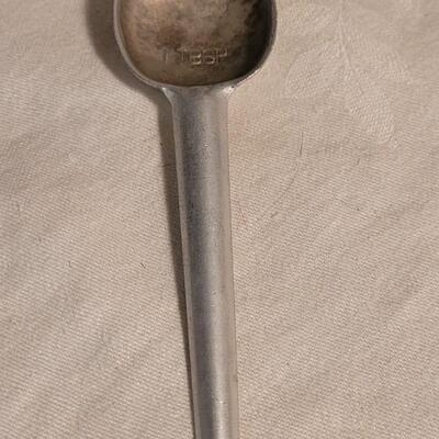 Lot 120: Antique Measuring Cups, Spoon & Match Holder