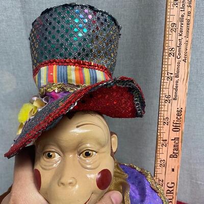 Colorful Court Jester Circus Clown Monkey Doll