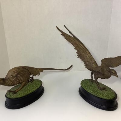 B - 111. Pair of Bronze Birds on Stands