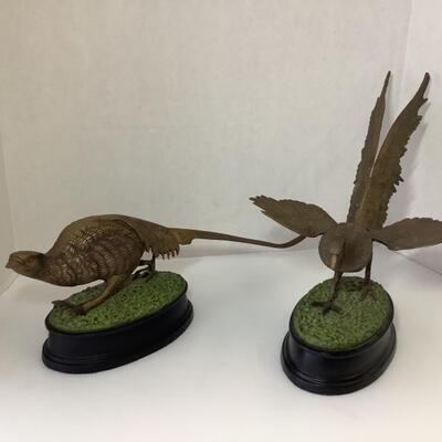 B - 111. Pair of Bronze Birds on Stands