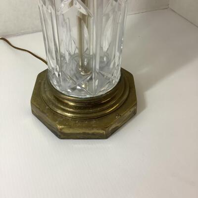 C - 114  Pressed Glass with Brass Base Lamp