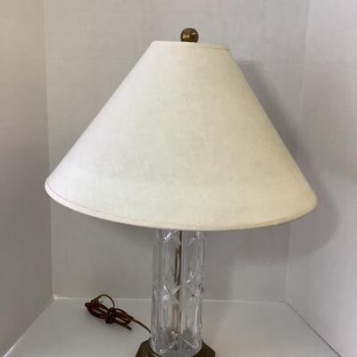C - 114  Pressed Glass with Brass Base Lamp