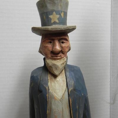 LOT 238   WOODEN CARVED RED-WHITE-BLUE