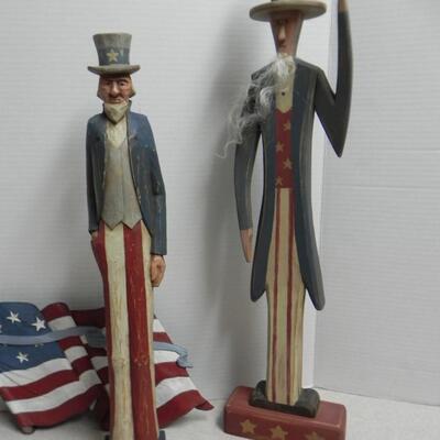 LOT 238   WOODEN CARVED RED-WHITE-BLUE