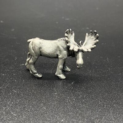 Miniature Moose Pewter Figurine