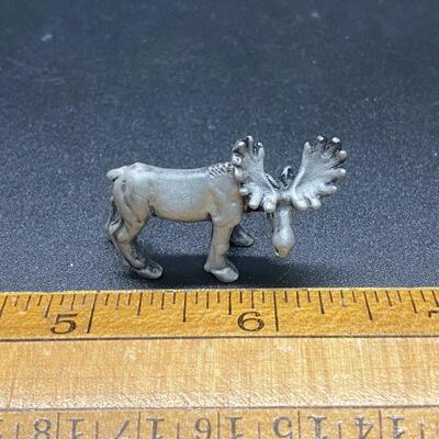 Miniature Moose Pewter Figurine