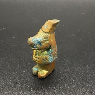 Small Brass Gnome Dog Miniature Figurine