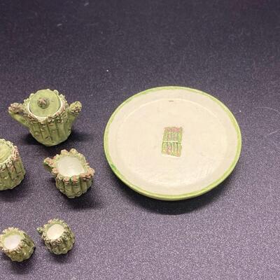Asparagus Vegetable Theme Miniature Tea Set