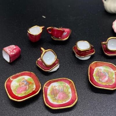 Dollhouse Miniatures China Enamelware Dishware Sets