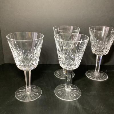 C - 120  Set of Four Waterford, Lismore, Claret Crystal Glasses 