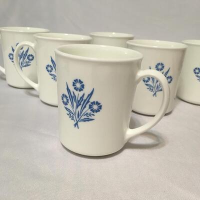 Set of 6 Vintage Corning Ware Blue Cornflower Coffee/Tea Mug / Cup  Made In U.S.A. 