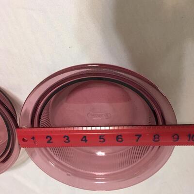 Pyrex Cranberry Glass VISION  Ware  Round Ribbed Casserole No Li