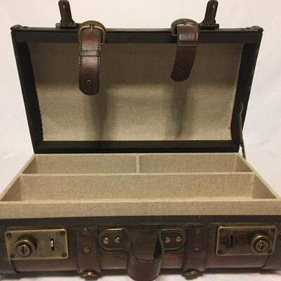 Leather and Wood Stowaway Box